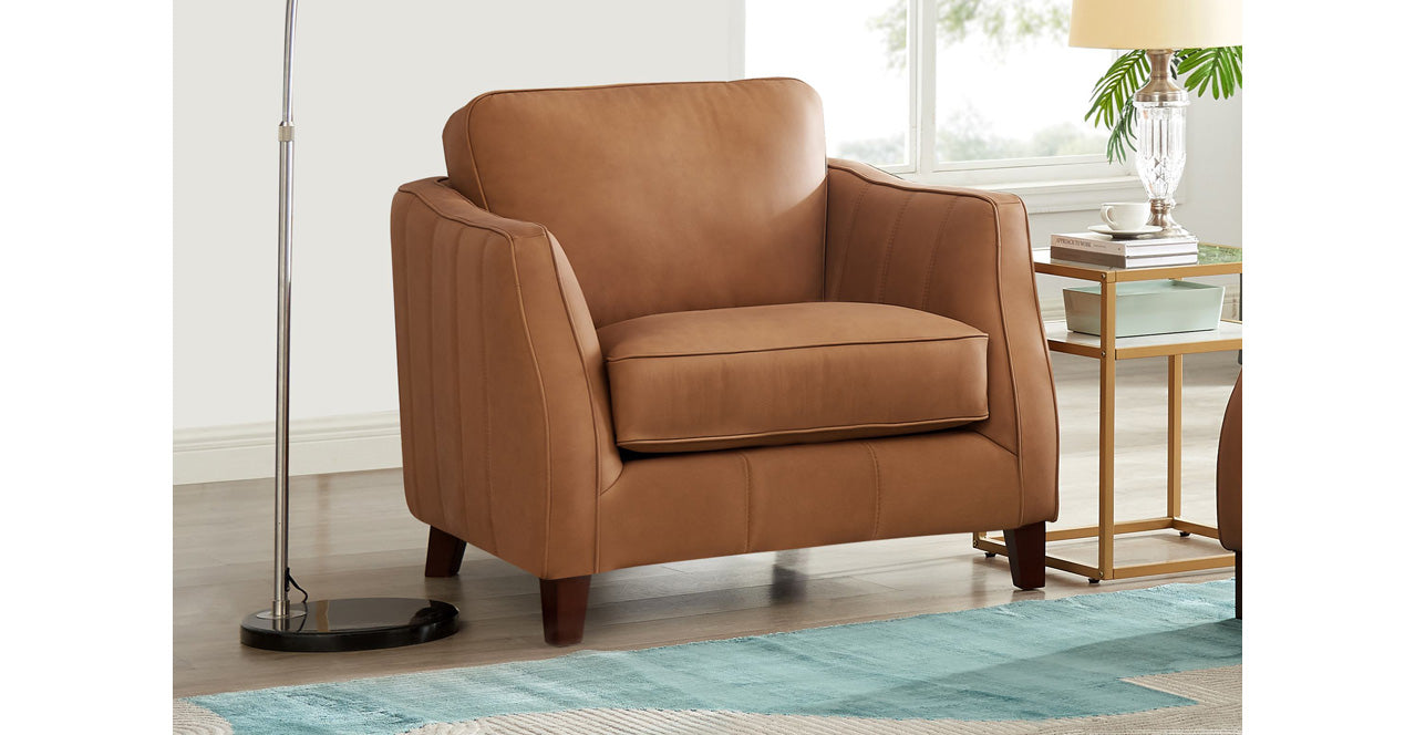 Aria Leather Sofa Collection, Saddle Brown